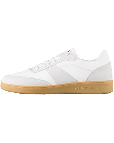 A.P.C. Plain Sneakers Caramel-coloured Sneakers In Faux Leather And Suede. 43 - White