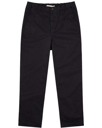 Norse Projects Dark Navy Ezra Light Stretch Trousers - Blue
