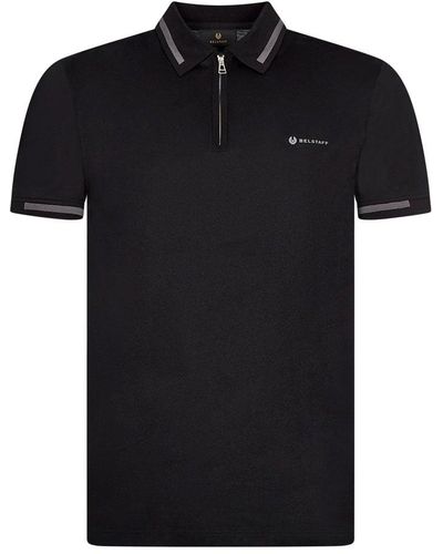 Belstaff Graphic Zip Polo Shirt - Black