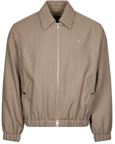 Ami Paris Zipped Jacket - Brown