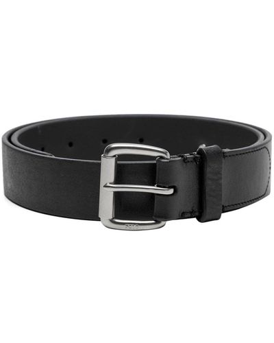 Polo Ralph Lauren Black Tumbled Leather Belt