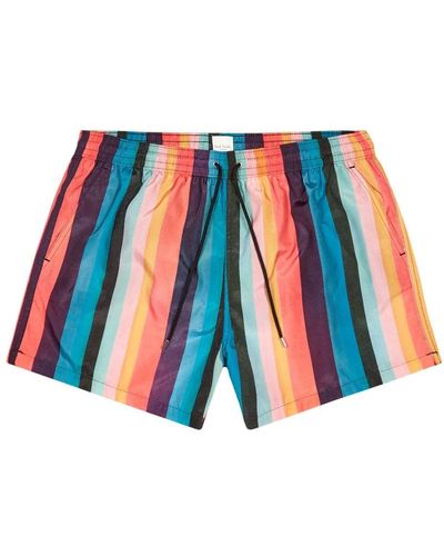 Paul Smith Multi Swim Artist Stripes Shorts - Blue