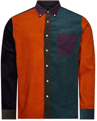 Beams Plus Cord Panel Shirt - Orange