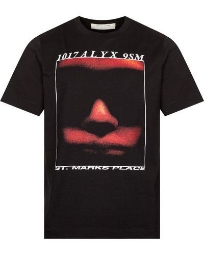 1017 ALYX 9SM Icon Face Printed T Shirt - Black