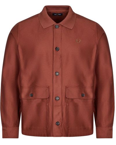 Fred Perry Utillity Pocket Overshirt - Red