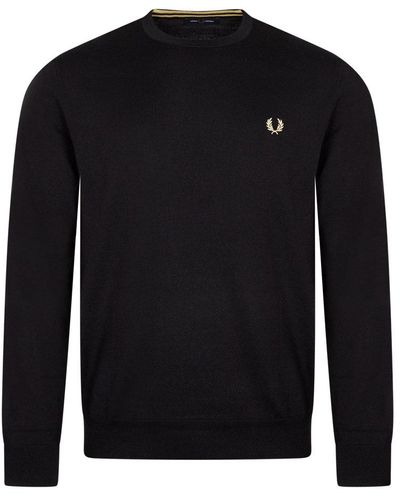 Fred Perry Crew Neck Knit - Black