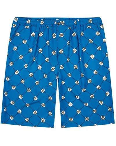 Marni Blue Daisy Print Shorts