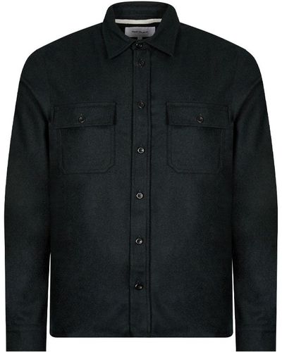 Norse Projects Varsity Green Silas Wool S Shirt - Black