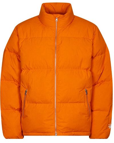 Stussy Nylon Down Puffer Jacket - Orange