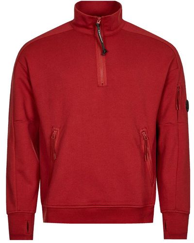 C.P. Company Quarter Zip Sweatshirt - Red