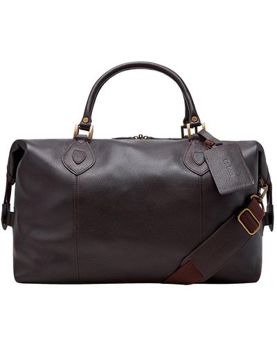Barbour Leather Travel Explorer Bag - Brown