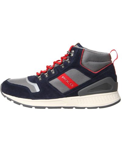 Polo Ralph Lauren Newport Navy And Red Train 100 Mid Boot - Blue