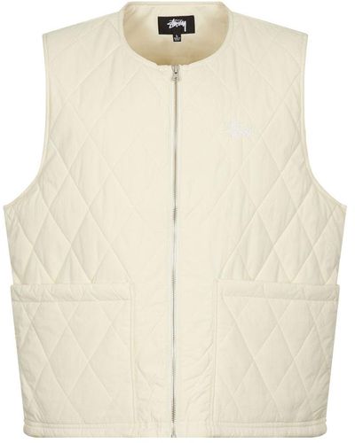 Stussy Diamond Quilted Vest - Natural