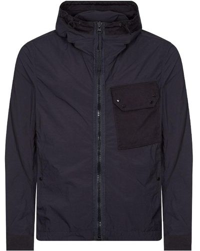 C.P. Company Navy Mid Layer Hooded Overshirt - Blue