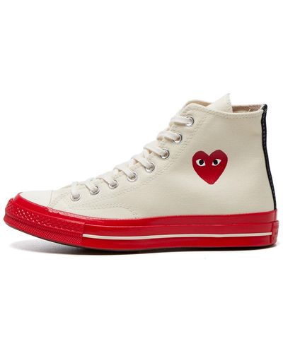 COMME DES GARÇONS PLAY Comme Des Garçons Play X Converse Canvas High-top Trainers - White