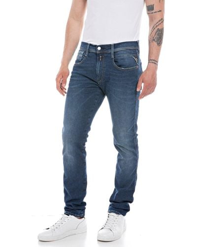 Replay Hyperflex Re Anbass Slim Tapered Jeans - Blue
