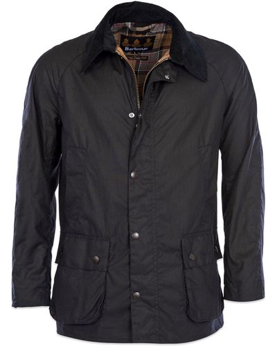 Barbour Ashby Wax Jacket Navy - Black