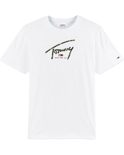 Tommy Hilfiger Tommy Jeans Hand Written Linear T Shirt White