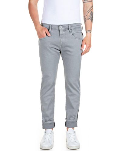 Replay Hyperflex X-lite Anbass Colour Edition Slim Fit Jeans - Grey