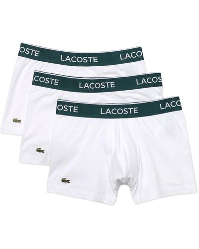 Lacoste 3 Pack Cotton Stretch Trunks - White