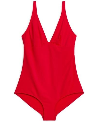 ARKET V-neck Swimsuit - Red