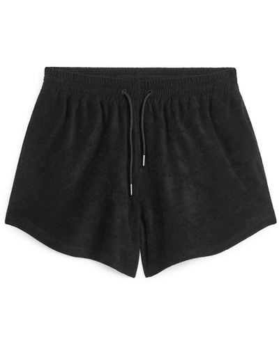 ARKET Cotton Towelling Shorts - Black