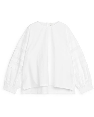 ARKET Plissierte Bluse - Weiß