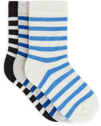 ARKET Cotton Socks Set Of 3 - Blue