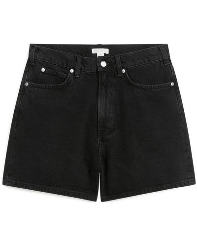ARKET High Waist Denim Shorts - Black