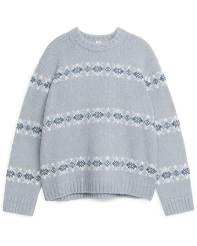ARKET Fair-isle Knitted Jumper - Blue