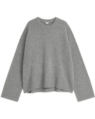 ARKET Relaxed Cashmere-wool Jumper - Grey