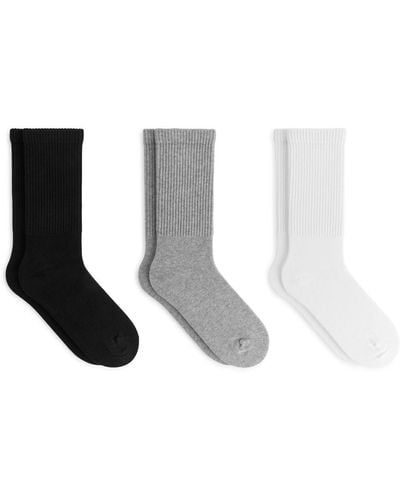 ARKET Sporty Cotton Socks Set Of 3 - White