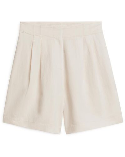 ARKET Oversized-Shorts Aus Leinenmischung - Weiß