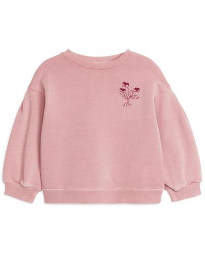 ARKET Sweatshirt Mit Stickerei - Pink