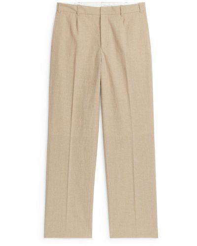 ARKET Textured Trousers - Natural