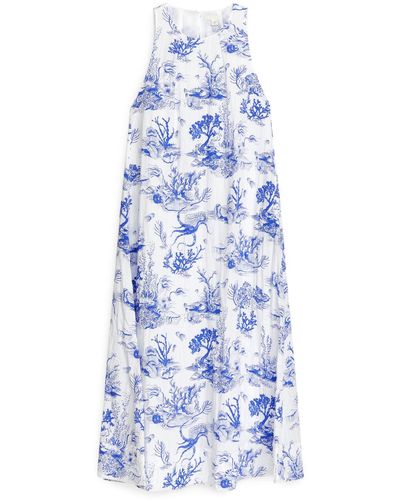 ARKET Printed Maxi Dress - Blue