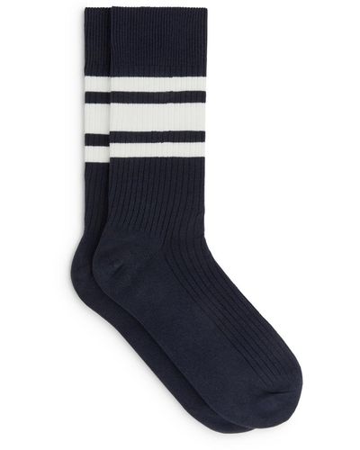 ARKET Supima Cotton Rib Socks - Blue