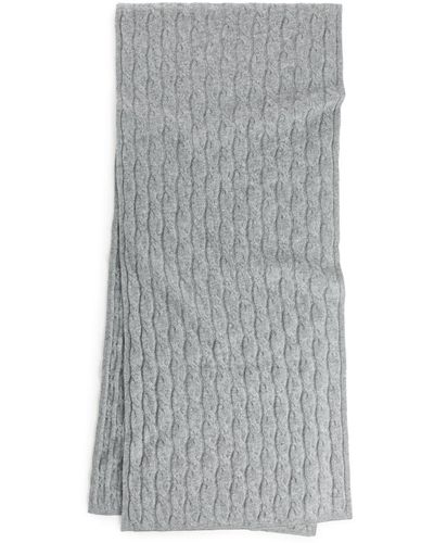 ARKET Cable-knit Cashmere Scarf - Grey