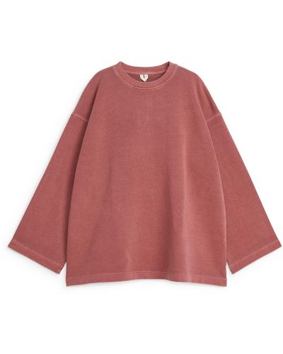 ARKET Relaxed Terry Sweatshirt - Red