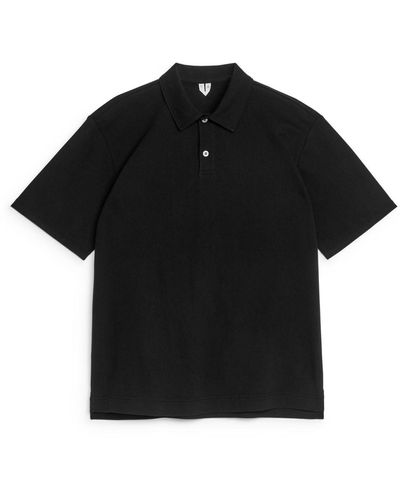 ARKET Piqué Polo Shirt - Black
