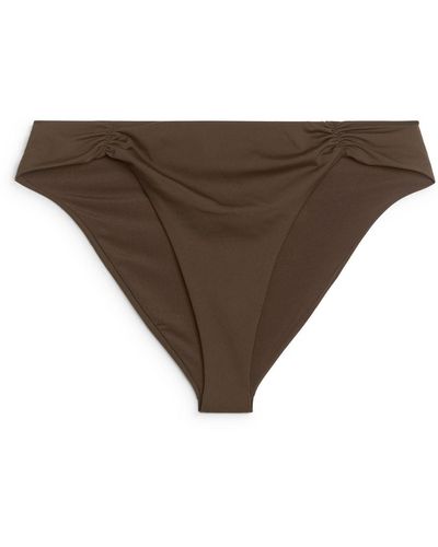 ARKET Gather-detail Bikini Bottom - Brown