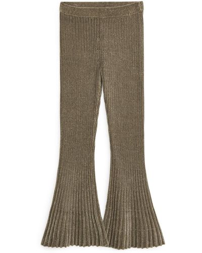 ARKET Rib-knit Chenille Trousers - Natural