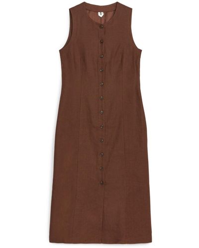 ARKET Linen Vest Dress - Brown