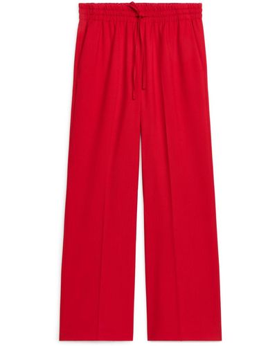 ARKET Wool Hopsack Trousers - Red