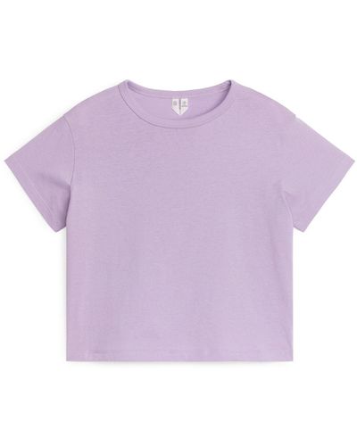 ARKET Crew-neck T-shirt - Purple