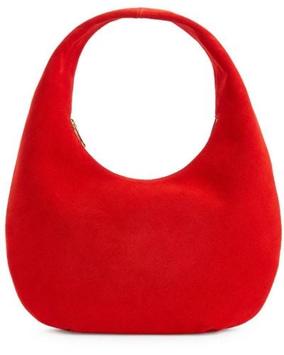 ARKET Rounded Suede Bag - Red