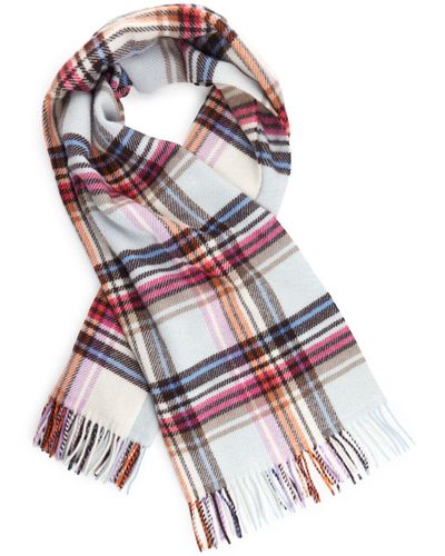 ARKET Checked Wool Scarf - White
