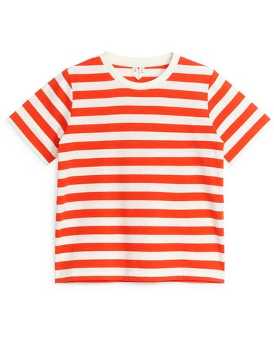 ARKET Stripe T-shirt - Orange
