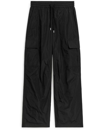 ARKET Taffeta Cargo Trousers - Black