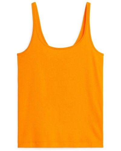 ARKET Ribbed Tank Top - Orange